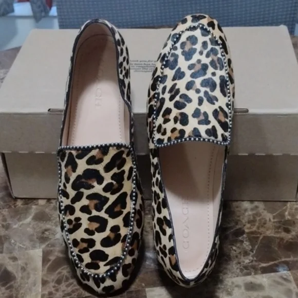 Coach Harper Calf Hair Studded Loafers - Picture 3 of 10